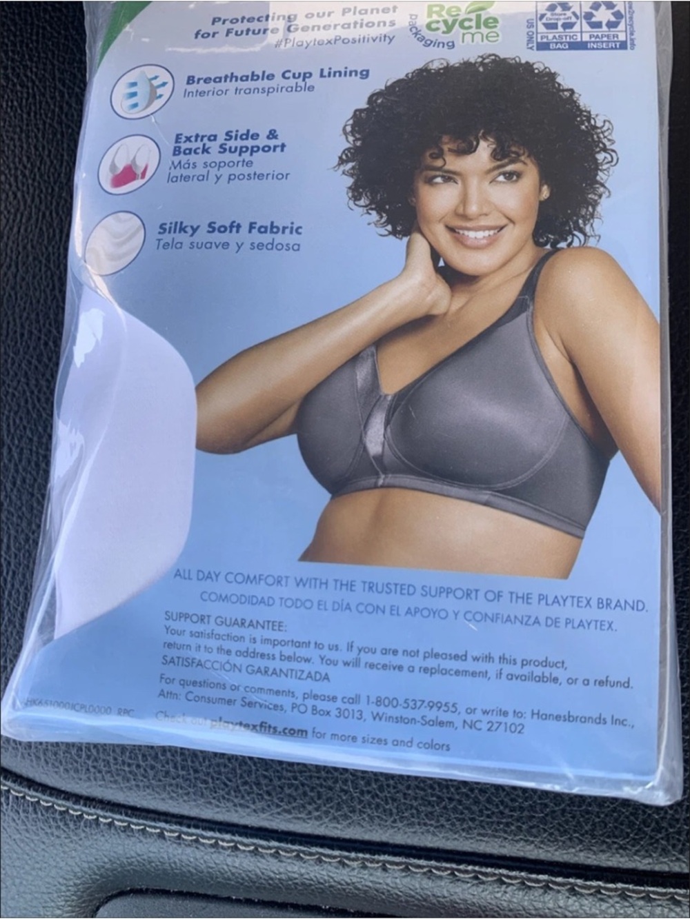 Playtex 18 Hour Silky Soft Smoothing Bra - White 44D - Picture 7 of 7